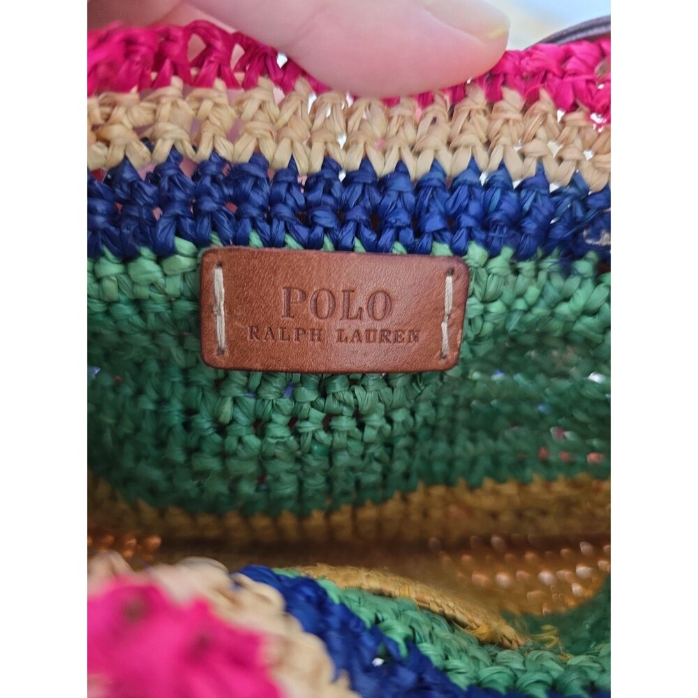 Polo Ralph Lauren Raffia Mini Bellport Bucket Bag Limited Edition Rare - Picture 14 of 14